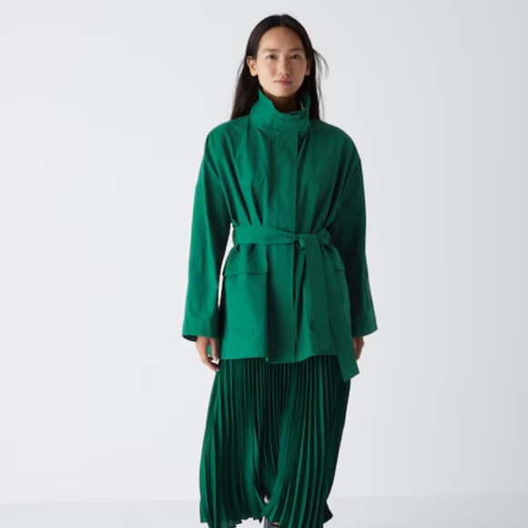 Uniqlo C Stand Collar trench cotton nylon black size XS rain minimal the row - Picture 7 of 17